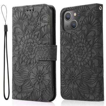 Flowers iPhone 14 Wallet Case - Black