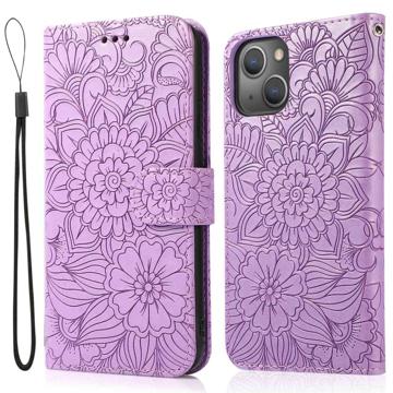 Flowers iPhone 14 Wallet Case - Purple