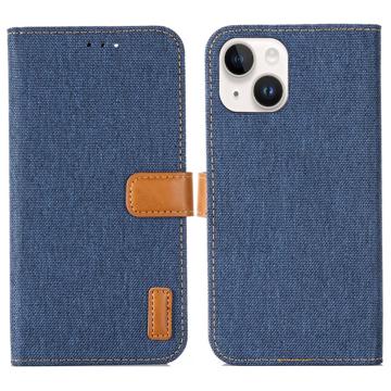 Jeans Series iPhone 14 Plus Wallet Case - Dark Blue