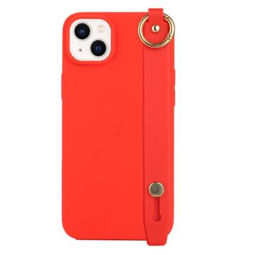 Candy Color iPhone 14 Plus TPU Case with Hand Strap - Red