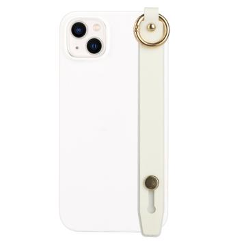 Candy Color iPhone 14 Plus TPU Case with Hand Strap - White