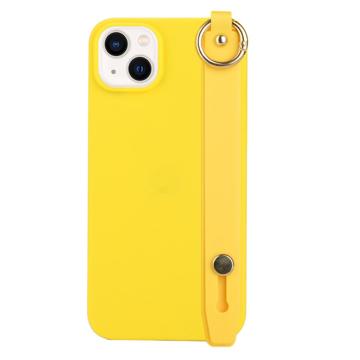 Candy Color iPhone 14 Plus TPU Case with Hand Strap - Yellow