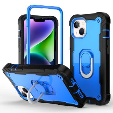 3-in-1 Shockproof iPhone 14 Plus Hybrid Case - Black / Blue