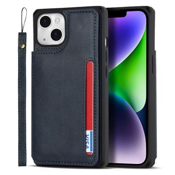 iPhone 14 Plus Magnetic Kickstand Wallet Case - Blue