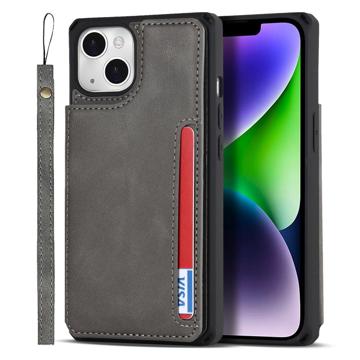 iPhone 14 Plus Magnetic Kickstand Wallet Case - Grey