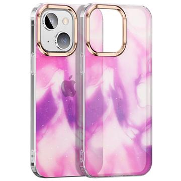 Watercolor Glitter iPhone 14 Plus Hybrid Case - Light Purple