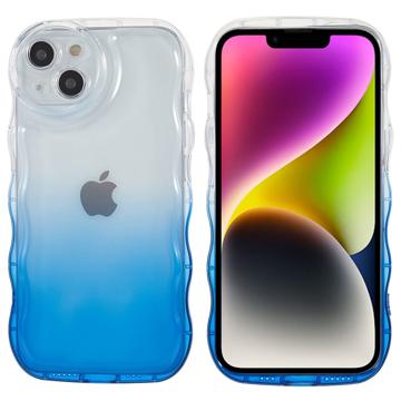 Wavy Edge Gradient iPhone 14 Plus TPU Case - Blue