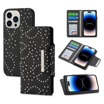 Dolisma Glitter iPhone 14 Pro Wallet Case - Black