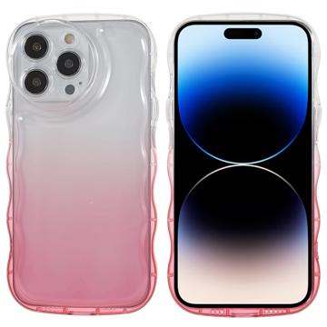 Wavy Edge Gradient iPhone 14 Pro TPU Case - Pink