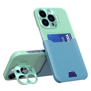 CamStand iPhone 14 Pro Max Case with Card Slot - Mint Green / Light Blue