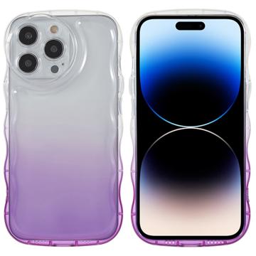 Wavy Edge Gradient iPhone 14 Pro Max TPU Case - Purple