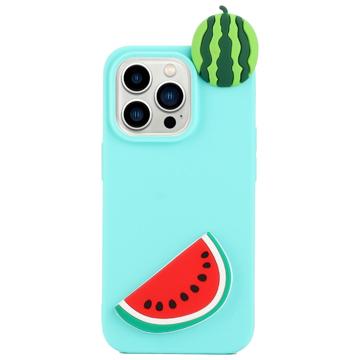 3D Cartoon iPhone 14 Pro TPU Case - Watermelon