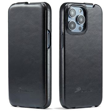 Fashion iPhone 14 Pro Vertical Flip Case - Black