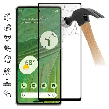 Google Pixel 7a Full Cover Tempered Glass Screen Protector - Black Edge