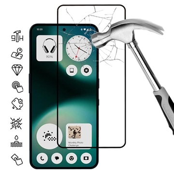 Nothing Phone (3a) Lite Full Cover Tempered Glass Screen Protector - 9H - Black Edge