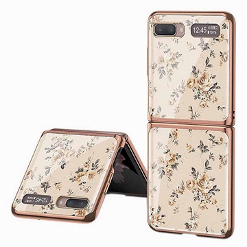 GKK Flower Pattern Samsung Galaxy Z Flip Case - Beige