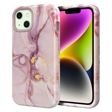 GW03 Soft TPU + Hard PC Back Cover for iPhone 14 Plus, Anti-scratch Stylish Pattern IMD Cell Phone Case