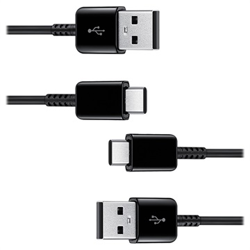 Photos - Cable (video, audio, USB) Samsung USB-A / USB-C Cable EP-DG930MBEGWW - 1.5m - 25W - 2 Pcs. - Black 