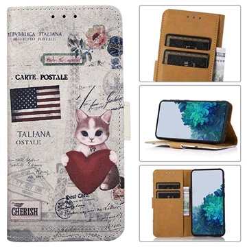 Glam Series Motorola Edge 30 Neo Wallet Case - Cat