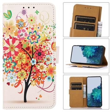 Glam Series Nokia G60 Wallet Case - Flowering Tree / Red