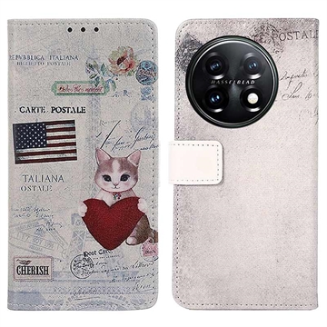 Glam Series OnePlus 11 Wallet Case - Cat