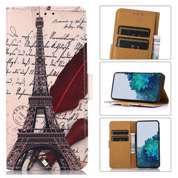Glam Series Motorola Moto G22 Wallet Case - Eiffel Tower