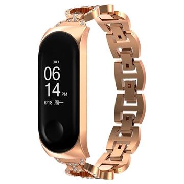 Xiaomi Mi Band 5/6 Glam Stainless Steel Strap - Rose Gold