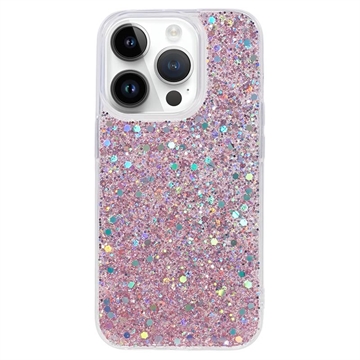iPhone 15 Pro Glitter Flakes TPU Case - Pink