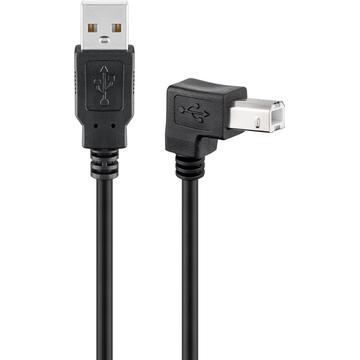 Goobay Angled USB Cable - A male/B male - 0.5m - Black