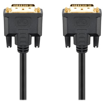 Goobay Dual Link DVI-I Cable - 3m - Gold Plated - Black