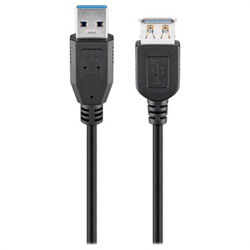 Photos - Cable (video, audio, USB) Goobay SuperSpeed USB 3.0 Extension Cable - 1.8m - Black 
