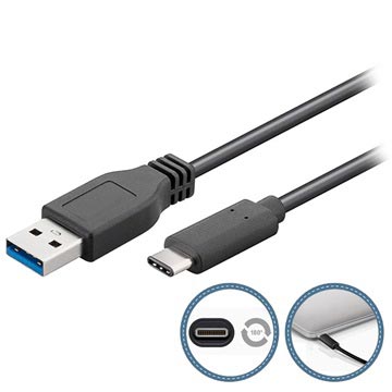 Photos - Cable (video, audio, USB) Goobay USB 3.0 / USB Type-C Cable - 2m - Black 