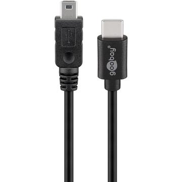 Goobay USB-C to Mini USB-B Cable - 0.5m, USB 2.0 - Black