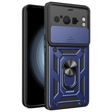 Google Pixel 8 Pro Rotary Ring Hybrid Case with Camera Shield - Blue