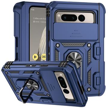 Google Pixel Fold Rotary Ring Hybrid Case with Camera Shield - Blue