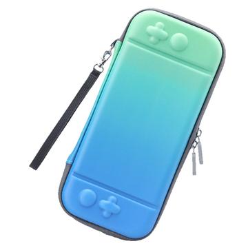 Gradient Color Storage Bag for Nintendo Switch Anti-drop Portable PU Leather Protective Case - Green/Blue