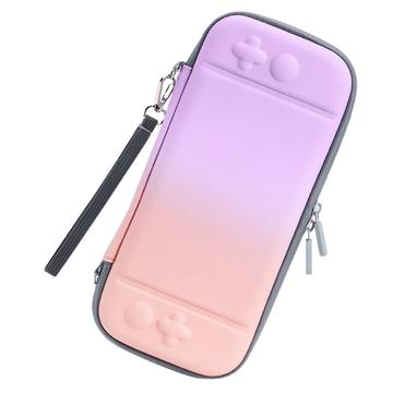 Gradient Color Storage Bag for Nintendo Switch Anti-drop Portable PU Leather Protective Case - Purple/Pink