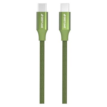 GreyLime 60W Braided USB-C / USB-C Cable - 1m - Green
