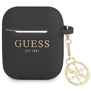 Guess 4G Charm AirPods / AirPods 2 Silicone Case - Black