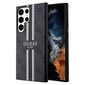 Guess 4G Printed Stripe Samsung Galaxy S23 Ultra 5G Hybrid Case - Black