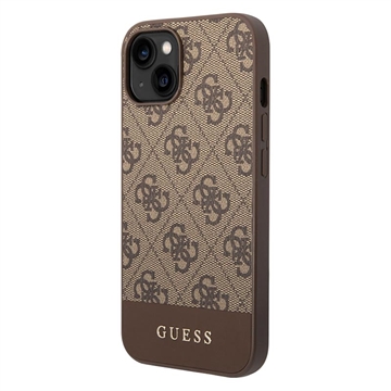 Guess 4G Stripe iPhone 14 Hybrid Case - Brown