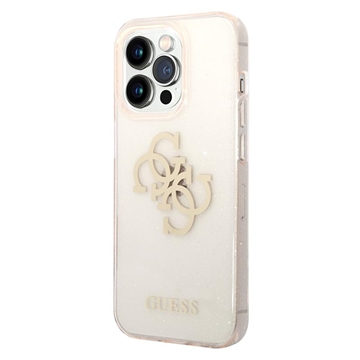 Guess Glitter 4G Big Logo iPhone 14 Pro Hybrid Case - Gold