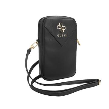 Guess Grained 4G Metal Logo Smartphone Shoulder Bag - Black