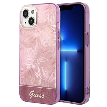 Guess Jungle Collection iPhone 14 Hybrid Case - Pink