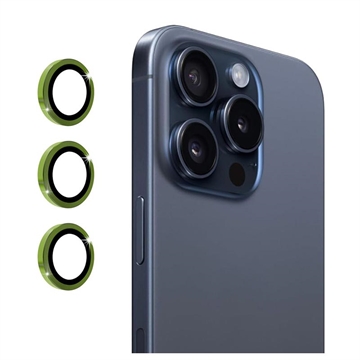iPhone 16 Pro/16 Pro Max Hat Prince Camera Lens Tempered Glass Protector - Green