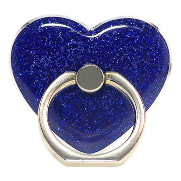 Heart-Shaped Ring Holder for Smartphones - Dark Blue