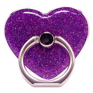 Heart-Shaped Ring Holder for Smartphones - Purple