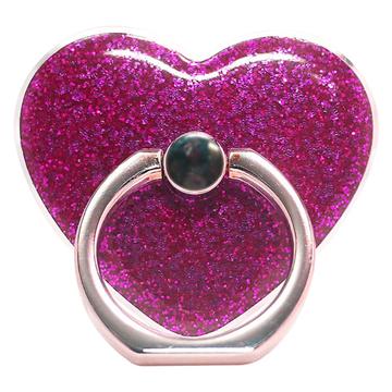 Heart-Shaped Ring Holder for Smartphones - Hot Pink