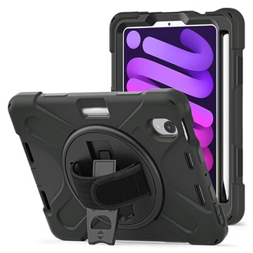 iPad Mini (2021) Heavy Duty 360 Case with Hand Strap - Black