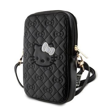 Hello Kitty Quilted Bows Smartphone Shoulder Bag - Black